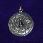 Dryad, Lg Moon Pentacle Silver Pendant